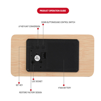 Zegary USB/AAA LED budzik drewniany zegarek stół sterowanie głosem cyfrowe drewno Despertador elektroniczny pulpit wystrój stołu 3